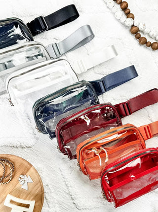 Michelle Mae White Clear Crossbody Bag