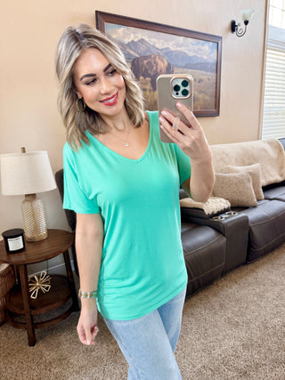 Chloe Cozy Tee - Turquoise