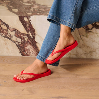 Arch Support Flip Flops - Chili Red
