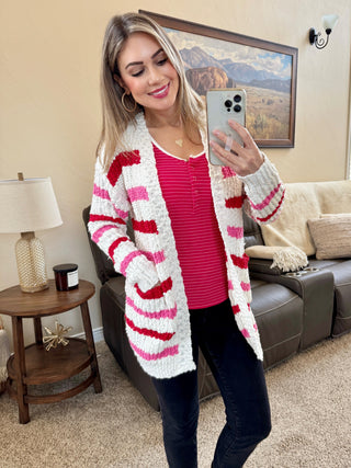 Stripe Cardigan - Valentine's Day