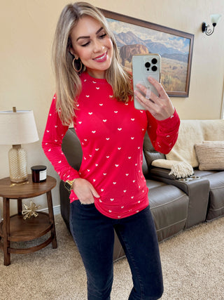 Blair Long Sleeve Top - Sweetheart Red