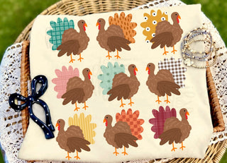 Multi Turkey Patterns Graphic Tee