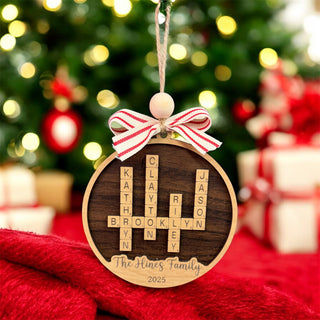 Custom Family Crossword Ornament