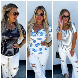 HAVEN RIBBED SNAP HENLEY TOP