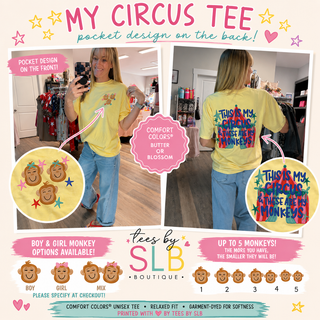 My Circus Personalized Monkey Pocket Tee