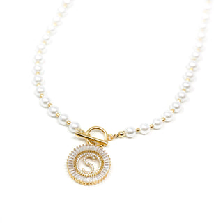 Pearl Radiant Initial Necklace