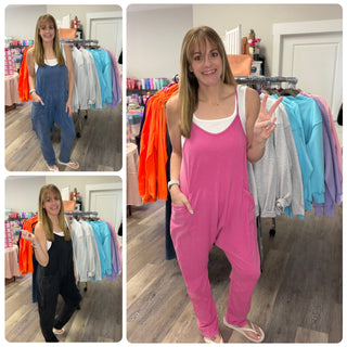 Mineral Wash Spaghetti Strap Jumpsuit