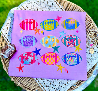 Preppy Footballs Graphic Tee