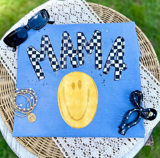 Checkered Mama Smiley Graphic Tee