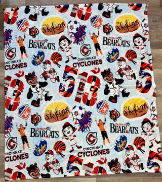 NEW 513 Cincy Collage Fleece Blanket