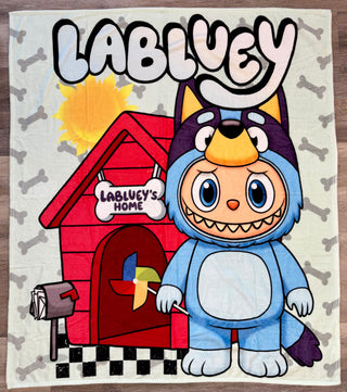 LBB as Blue Dog Fleece Blanket