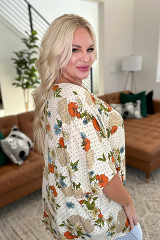 Good Morning Floral V-Neck Blouse