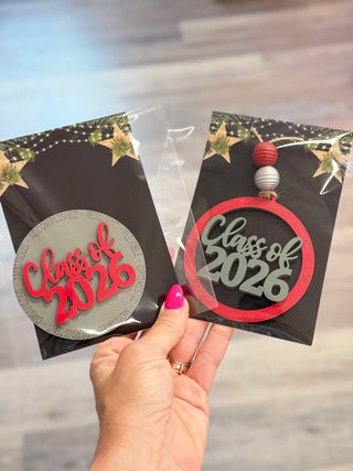 Red & Gray Class of 2026 Ornament