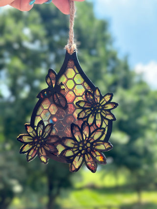 Honeybee and Sunflower Suncatcher