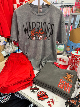 Warriors Floral Mineral Wash Graphic Tee