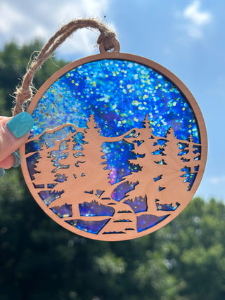 Mountains and River Suncatcher