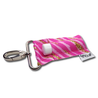 Pink and Gold Stripe LippyClip KISS