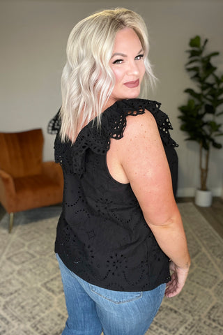 Parisian Stroll Lace Blouse in Black