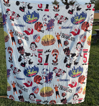 Cincinnati Things Fleece Blanket - White Background