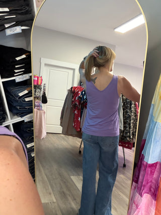 Vera V Neck Tank - Lavender