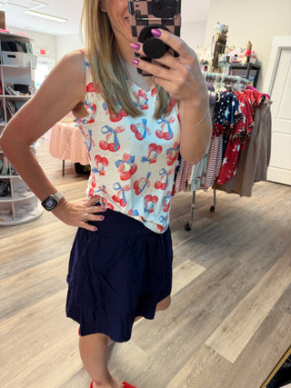Roxie Ruffle Skort - Navy