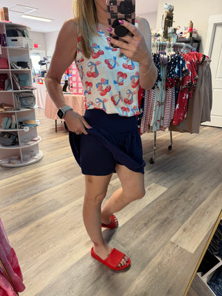 Roxie Ruffle Skort - Navy