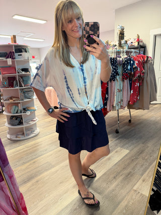 Roxie Ruffle Skort - Navy
