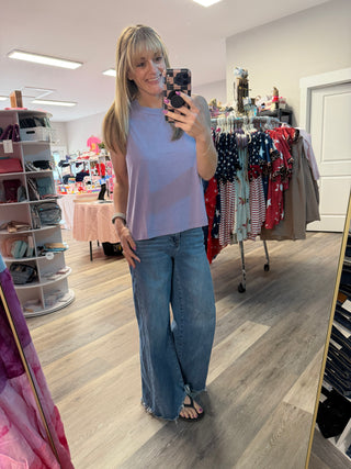 Mineral Washed Sleeveless Top