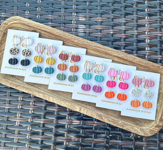 Single Clay Pumpkin Earrings