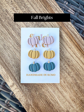 Single Clay Pumpkin Earrings