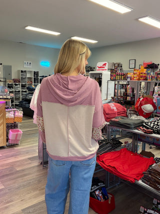 Floral Patchwork Button-Up Hoodie