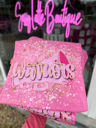 Pink Out Warriors Cheer Graphic Tee