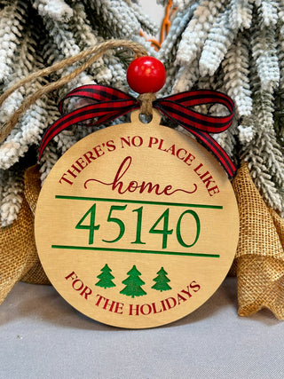 There’s No Place Like Home Custom Zip Code Ornament