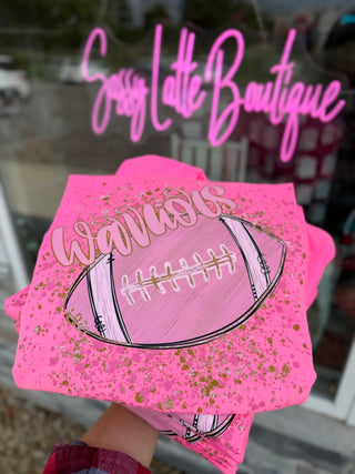 Pink Out Warriors Football Graphic Tee