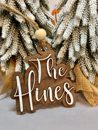 Script Family Name Ornament