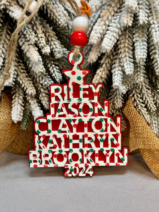Snack Cake Family Tree Names Ornament