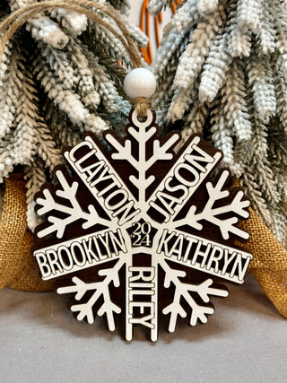 Snowflake Family  Names Ornament