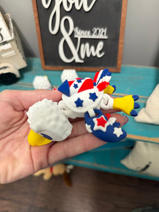 🦅🐢 Patriotic Eagle Turtle – 3D Printed Articulated Fidget 🇺🇸
