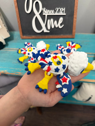 🦅🐢 Patriotic Eagle Turtle – 3D Printed Articulated Fidget 🇺🇸