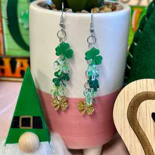 Scatter Shamrock Dangle Earrings