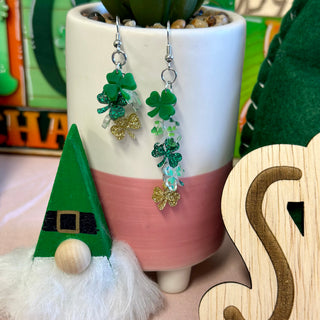 Scatter Shamrock Dangle Earrings