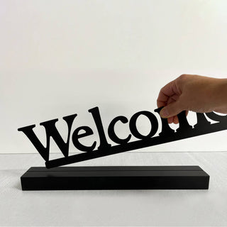 "Welcome" Magnetic Word w/ Wood Base