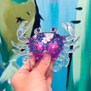 Glitter Flower Crab Squishy