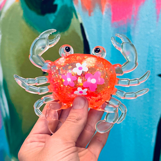 Glitter Flower Crab Squishy