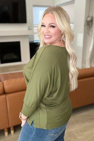 A Day Together Long Sleeve Top in Olive