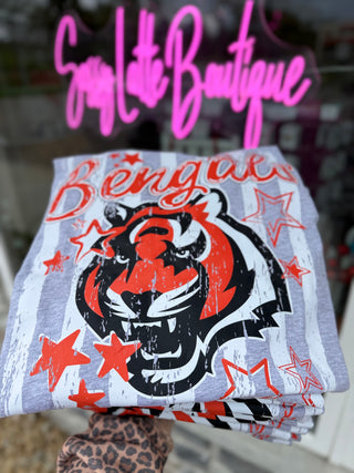 Cincinnati Football Stripes Graphic Tee