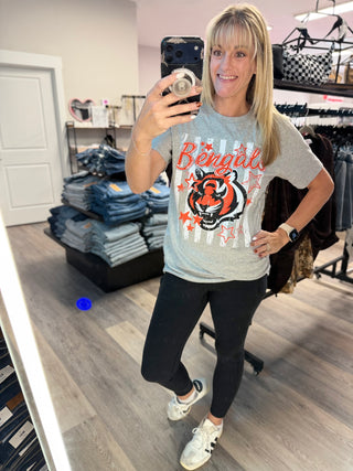 Cincinnati Football Stripes Graphic Tee