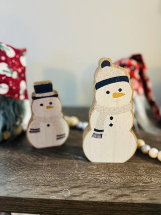 Icy Chunky Snowman Sitters Set of 2