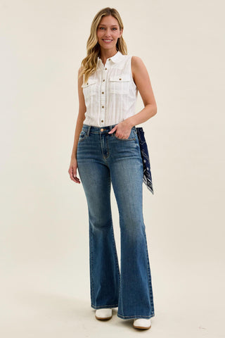 Judy Blue Mid Rise Jacqueline Flare Denim