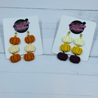 Pumpkin Dangle Clay Earrings